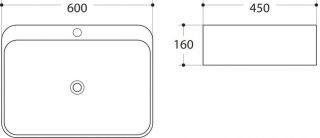 Раковина полувстраиваемая Art&Max 60см белый AM-7976